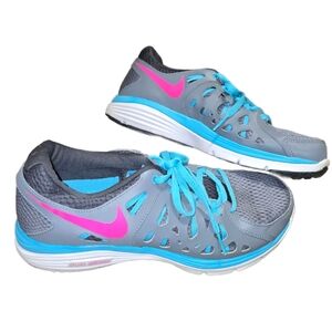 Nike Dual Fusion Run 2 Women's Shoes Gray, Pink & Blue - Ladies Size 8.5